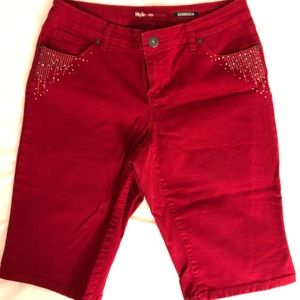 Style & Co Demin red bermuda shorts
